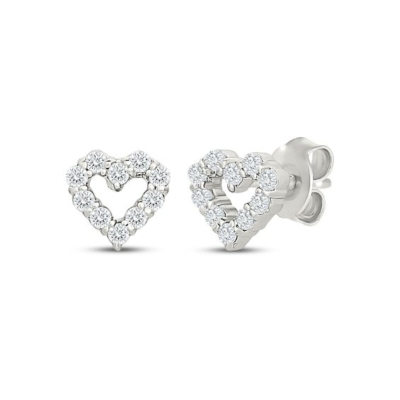 KAY Lab-Grown Diamonds Heart-Shaped Stud Earrings 1/8 ct tw 10K White Gold