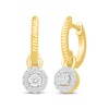 Thumbnail Image 1 of KAY Lab-Grown Diamonds Halo Dangle Hoop Earrings 1/3 ct tw 10K Yellow Gold