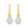 Thumbnail Image 2 of KAY Lab-Grown Diamonds Halo Dangle Hoop Earrings 1/3 ct tw 10K Yellow Gold