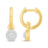 Thumbnail Image 3 of KAY Lab-Grown Diamonds Halo Dangle Hoop Earrings 1/3 ct tw 10K Yellow Gold