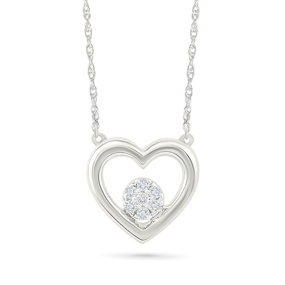 KAY Lab-Grown Diamonds Heart Necklace 1/20 ct tw Sterling Silver