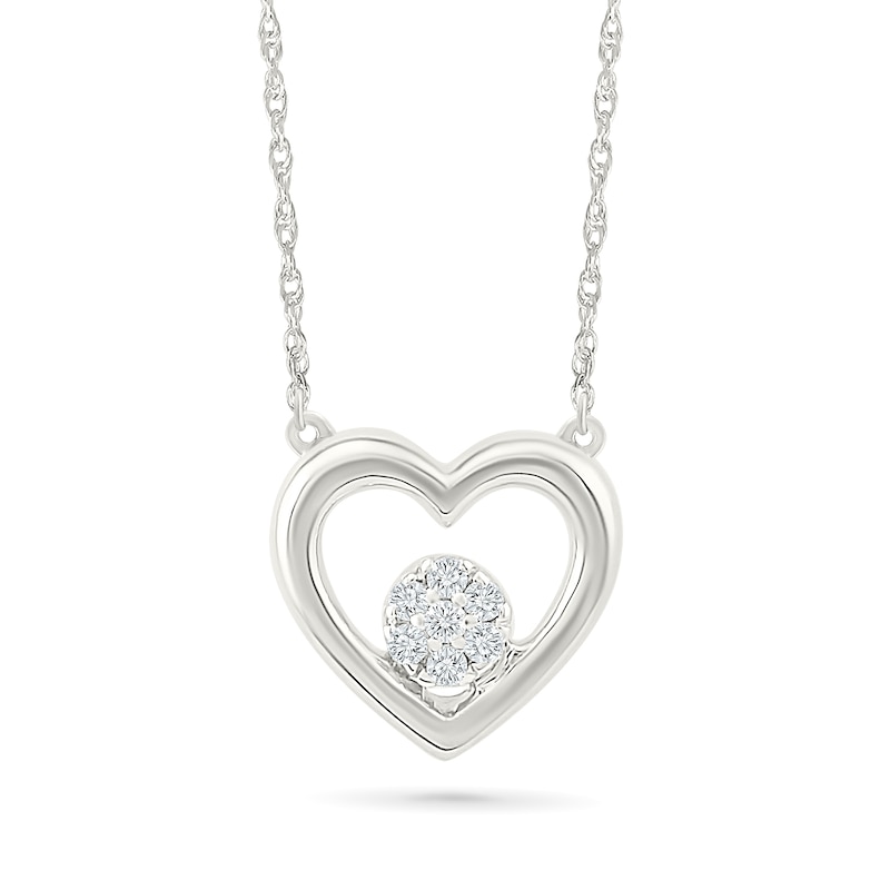 Main Image 1 of KAY Lab-Grown Diamonds Heart Necklace 1/20 ct tw Sterling Silver
