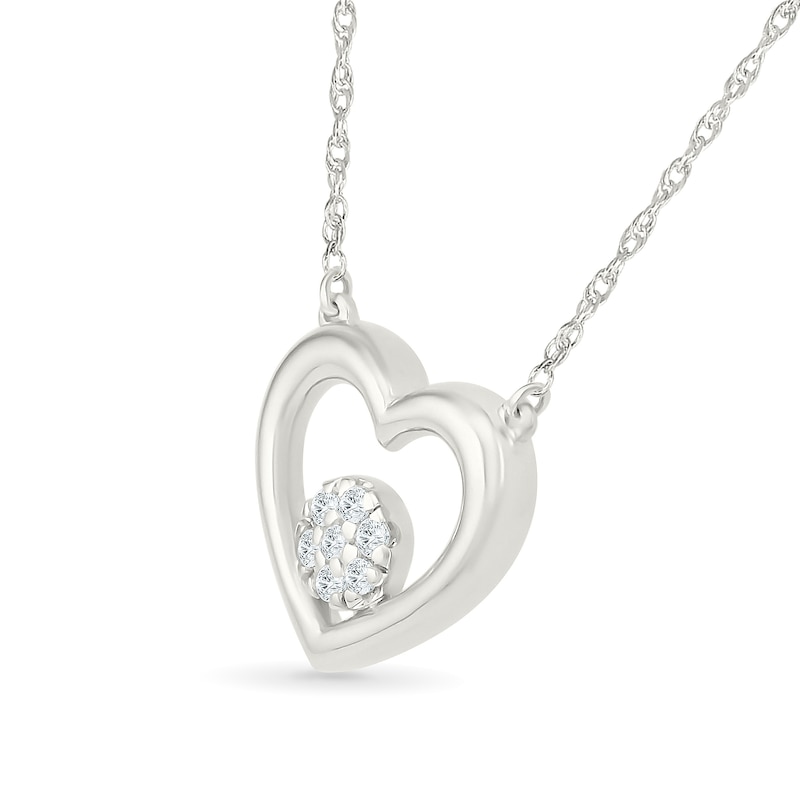 Main Image 2 of KAY Lab-Grown Diamonds Heart Necklace 1/20 ct tw Sterling Silver