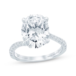 Monique Lhuillier Bliss Oval-Cut Lab-Grown Diamond Engagement Ring 4-1/3 ct tw 18K White Gold