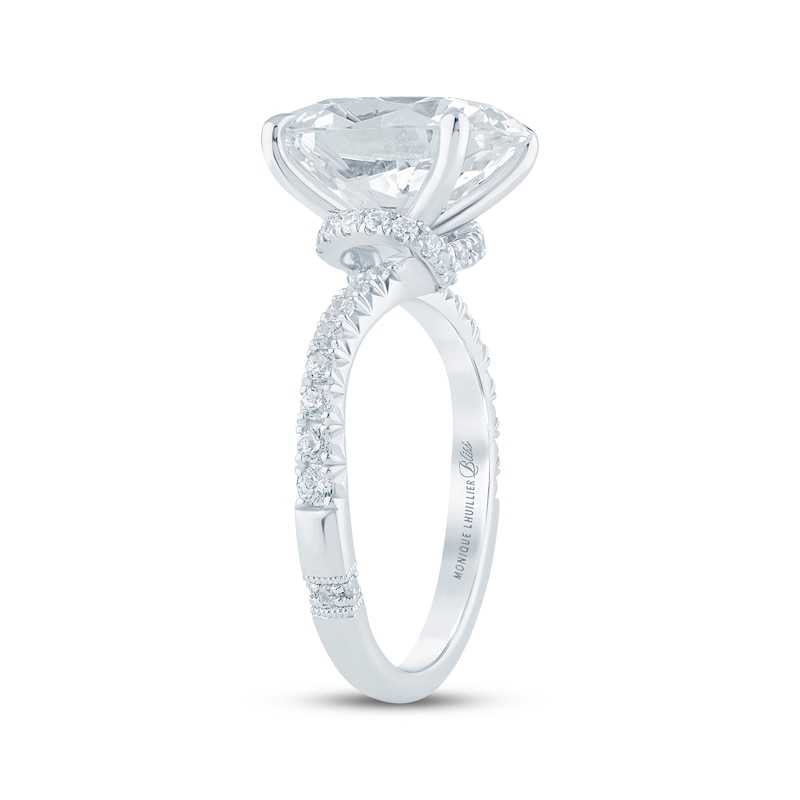 Main Image 2 of Monique Lhuillier Bliss Oval-Cut Lab-Grown Diamond Engagement Ring 4-1/3 ct tw 18K White Gold