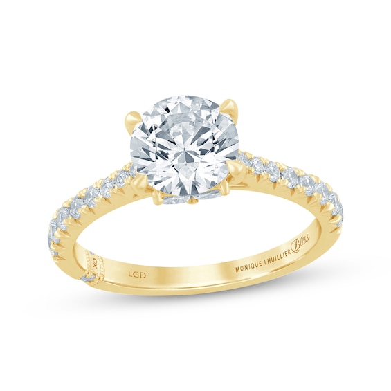 Monique Lhuillier Bliss Round-Cut Lab-Grown Diamond Butterfly Engagement Ring 2 ct tw 18K Yellow Gold