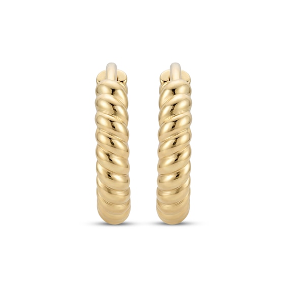 Thumbnail Image 2 of Twist Hoop Earrings 10K Yellow Gold