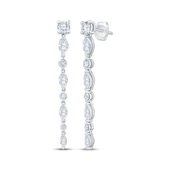 Neil Lane Artistry Marquise & Round-Cut Lab-Grown Diamond Dangle Earrings 1-1/2 ct tw 14K White Gold