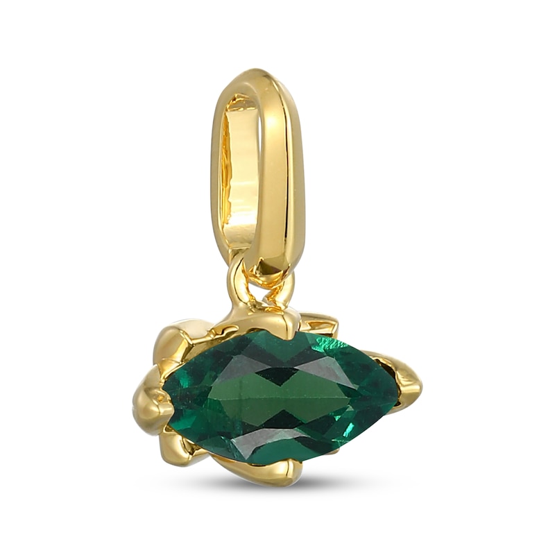 Main Image 2 of STUDIO BY KAY Marquise-Cut Lab-Created Emerald East-West Charm 24K Yellow Gold Vermeil Sterling Silver