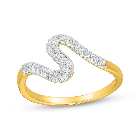 KAY Lab-Grown Diamonds Wave Ring 1/3 ct tw 10K Yellow Gold
