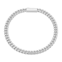 JAXXON Men's Collection 4mm Cuban Curb Chain Bracelet Solid Stainless Steel 8"