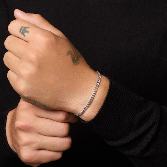 Thumbnail Image 3 of JAXXON Men's Collection 4mm Cuban Curb Chain Bracelet Solid Stainless Steel 8"