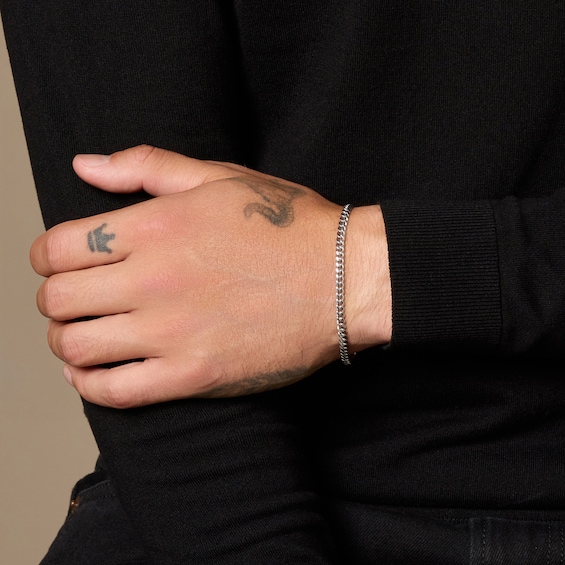 Thumbnail Image 4 of JAXXON Men's Collection 4mm Cuban Curb Chain Bracelet Solid Stainless Steel 8"