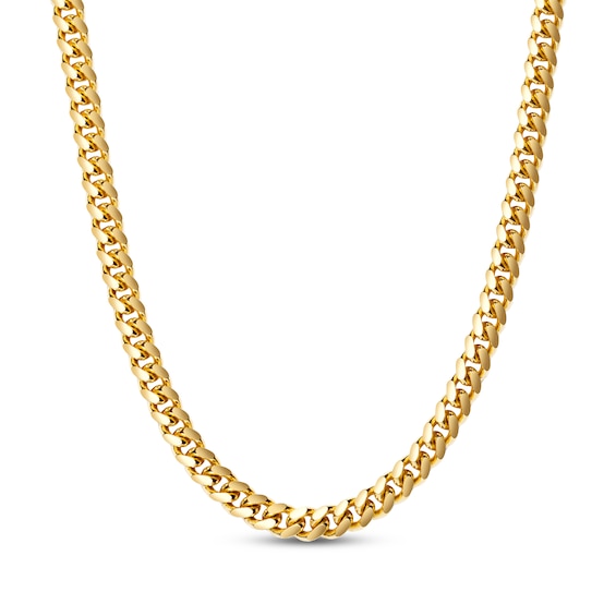 JAXXON Men's Collection 4mm Cuban Curb Chain Necklace Yellow Ion-Plated Solid Stainless Steel 22"