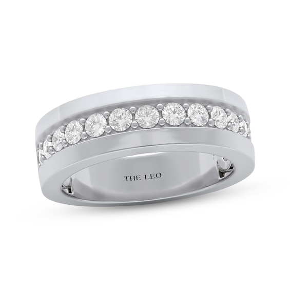 THE LEO Diamond Men's Certified Wedding Band 1 ct tw 14K White Gold