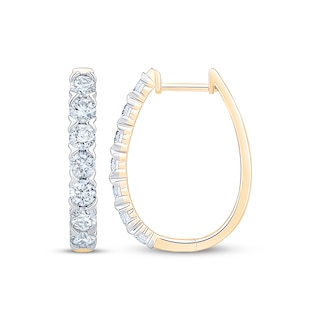 KAY Lab-Grown Diamonds Oval Hoop Earrings 2 ct tw 10K Yellow Gold