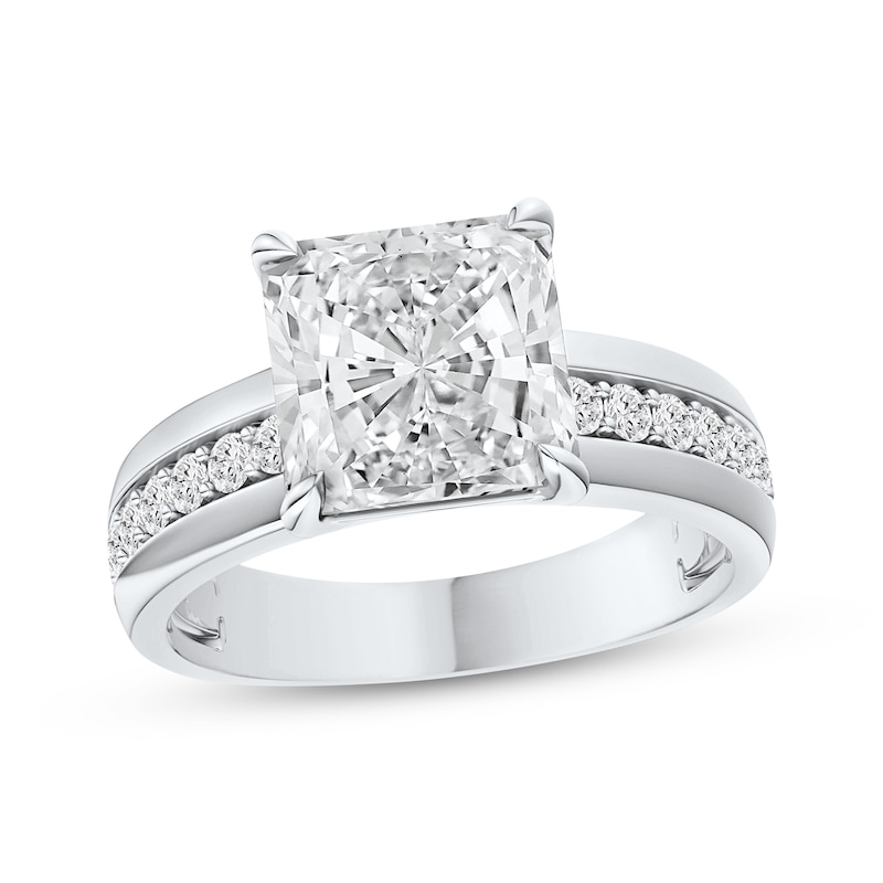 Main Image 1 of Now + Forever Lab-Grown Diamonds Certified Radiant-Cut Engagement Ring 3-1/4 ct tw 14K White Gold