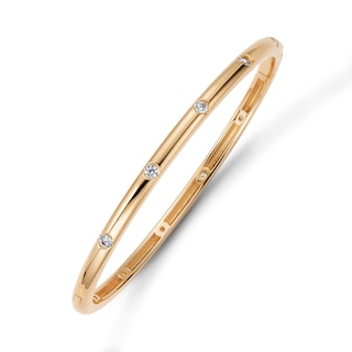 Rocksbox The Clara Lab-Grown Diamond Station Bangle Bracelet 5/8 ct tw 24K Yellow Gold Vermeil Sterling Silver