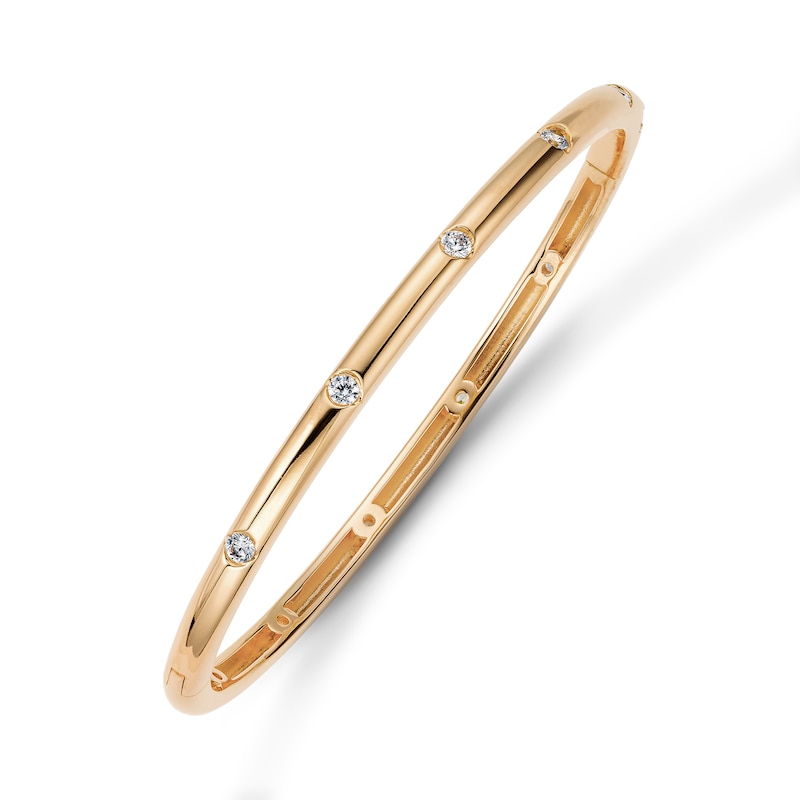 Main Image 1 of Rocksbox The Clara Lab-Grown Diamond Station Bangle Bracelet 5/8 ct tw 24K Yellow Gold Vermeil Sterling Silver
