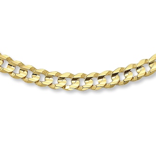 Curb Link Chain Solid 10K Yellow Gold 22"