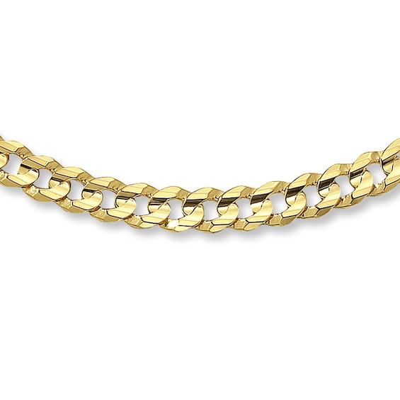 Curb Link Chain Solid 10K Yellow Gold 22"