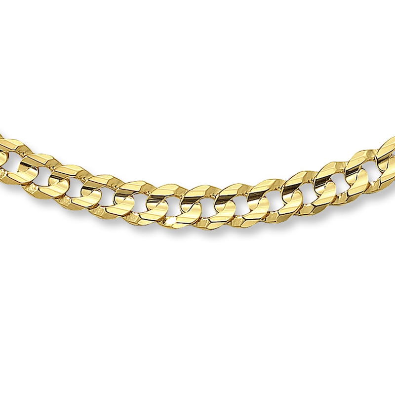 Main Image 1 of Curb Link Chain Solid 10K Yellow Gold 22"