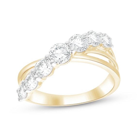 KAY Lab-Grown Diamonds Graduated Crossover Ring 1-1/2 ct tw 10K Yellow Gold