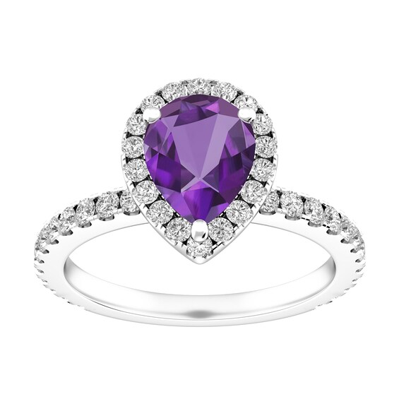 Amethyst and White Topaz Fashion Ring Sterling Silver