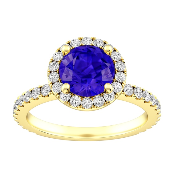 Tanzanite and White Topaz Fashion Ring 10K Yellow Gold