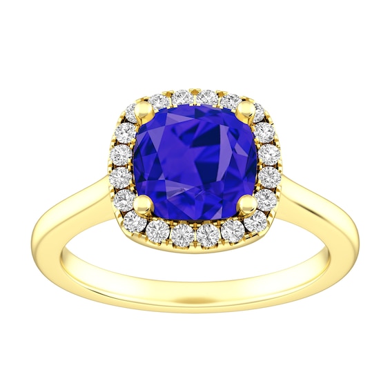 Tanzanite and White Topaz Fashion Ring 10K Yellow Gold