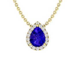 Tanzanite and White Topaz Fashion Pendant 10K Yellow Gold