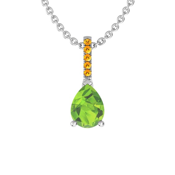 Peridot and Citrine Fashion Pendant Sterling Silver