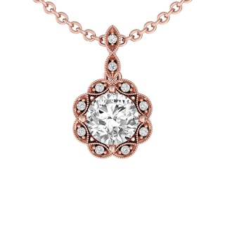 White Topaz Fashion Pendant 10K Rose Gold