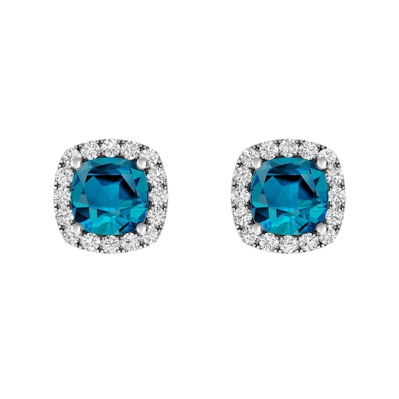 London Blue Topaz and White Topaz Fashion Earrings Sterling Silver