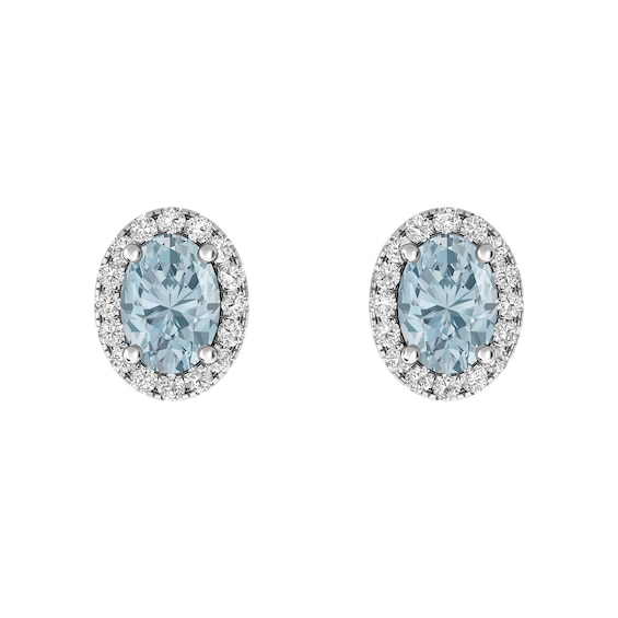 Aquamarine and White Topaz Fashion Earrings Sterling Silver