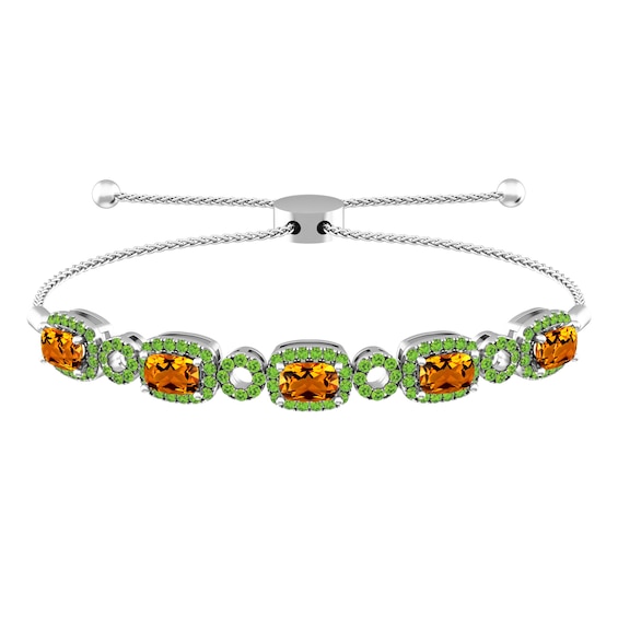 Citrine and Peridot Fashion Bracelet Sterling Silver