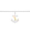 Thumbnail Image 2 of Diamond Anchor Anklet 1/10 ct tw Sterling Silver & 10K Yellow Gold 9&quot;