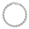 Men's Diamond Cut Rope Chain Bracelet Sterling Silver 8.5"