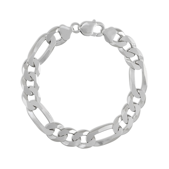 Figaro Bracelet Solid Sterling Silver 9"