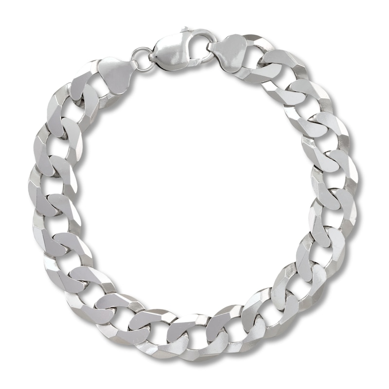 Men's Curb Chain Bracelet Sterling Silver 9"