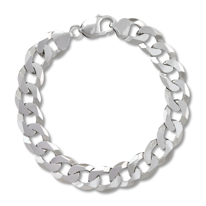 Solid Curb Chain Bracelet Sterling Silver 9" Kay