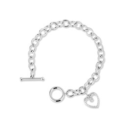 Hallmark Diamonds Toggle Bracelet 1/6 ct tw Sterling Silver 7.5&quot;