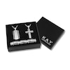 Men's Diamond Accent Boxed Set Black Ionic Plating & Stainless Steel
