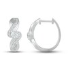 Thumbnail Image 2 of White Lab-Created Sapphire Hoop Earrings Sterling Silver