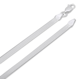 Herringbone Chain Necklace Solid Sterling Silver 20"