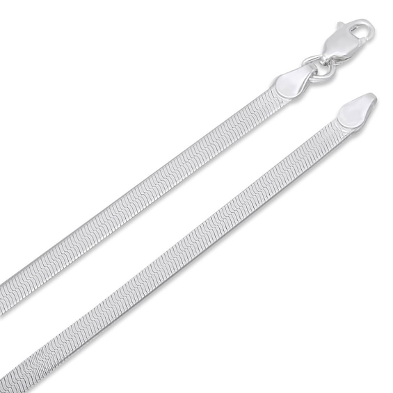 Herringbone Chain Necklace Solid Sterling Silver 20"