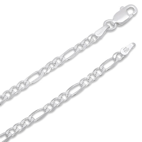 3mm Diamond-Cut Figaro Chain Necklace 92% Recycled Sterling Silver 20"