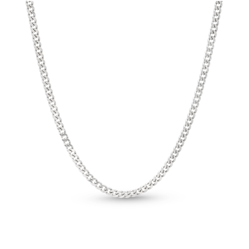 Main Image 1 of Curb Chain Necklace Solid Sterling Silver 20&quot;