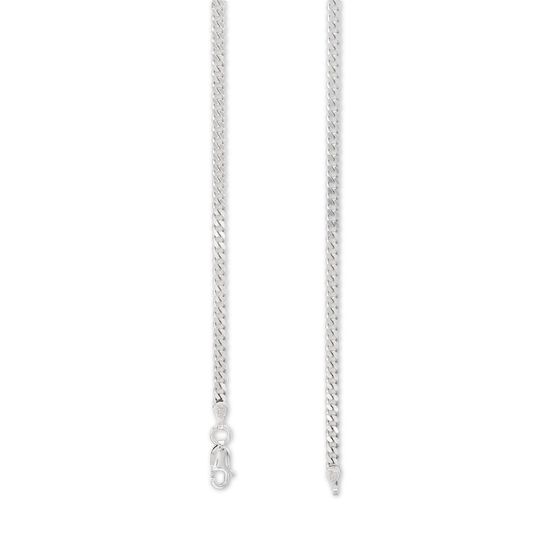 Solid Curb Chain Necklace Sterling Silver 20"