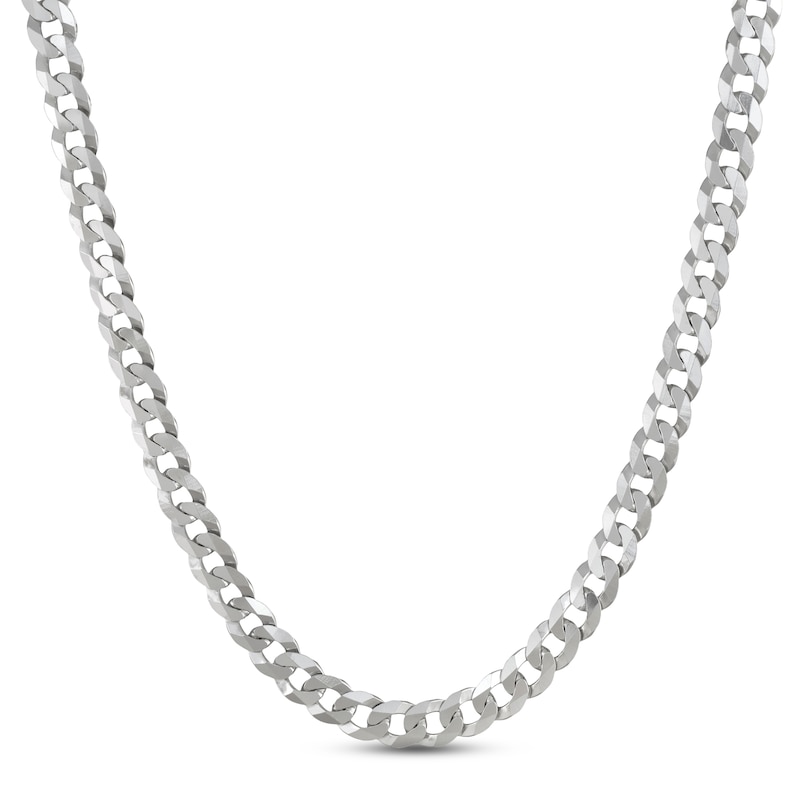 Solid Cuban Chain Necklace Sterling Silver 22"